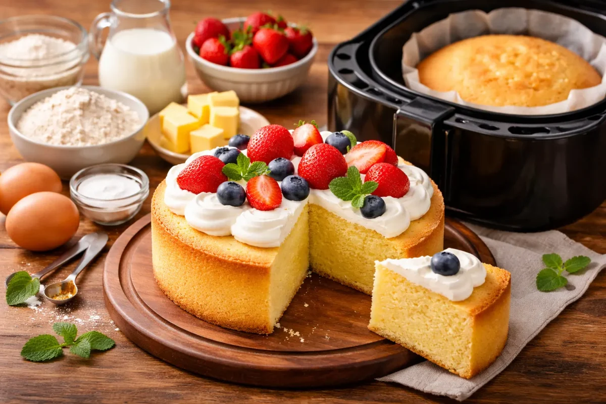 Cách làm bánh bông lan bằng nồi chiên không dầu