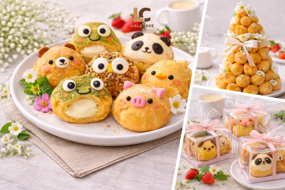 Bánh su kem sinh nhật làm theo yêu cầu tại Lalla Cake