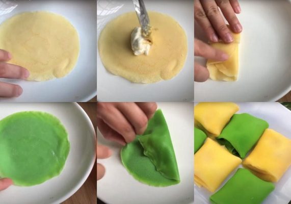 Quá trình cách làm bánh crepe sầu riêng không cần whipping cream tại nhà