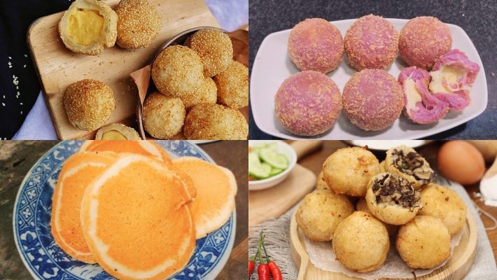 Các loại bánh rán miền Bắc như bánh rán ngọt, bánh rán mặn đa dạng